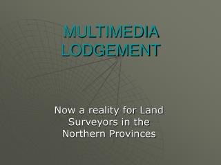 MULTIMEDIA LODGEMENT