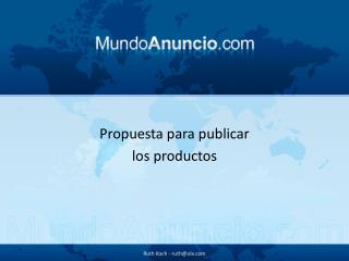 Propuesta para publicar los productos