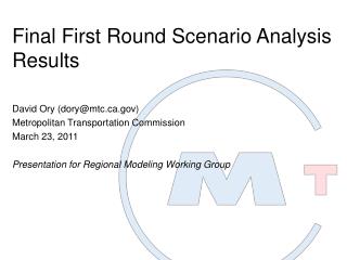 Final First Round Scenario Analysis Results