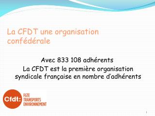 La CFDT une organisation confédérale