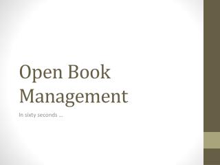 Open Book Management