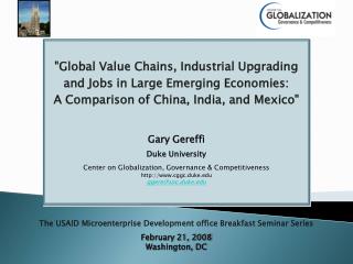 The USAID Microenterprise Development office Breakfast Seminar Series February 21, 2008