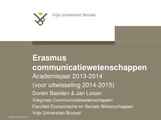 Erasmus communicatiewetenschappen
