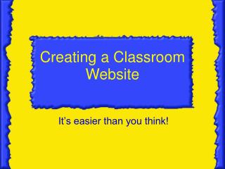 Creating a Classroom Website