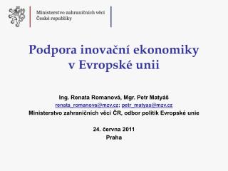 Podpora inovační ekonomiky v Evropské unii