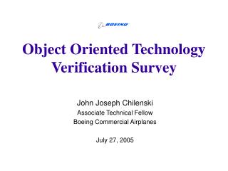Object Oriented Technology Verification Survey