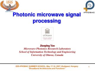 Photonic microwave signal processing