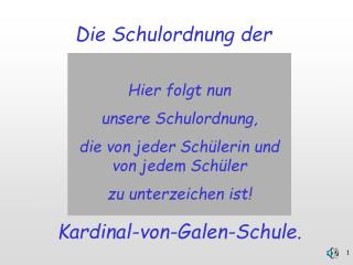 Die Schulordnung der