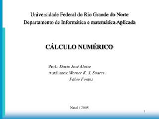 CÁLCULO NUMÉRICO