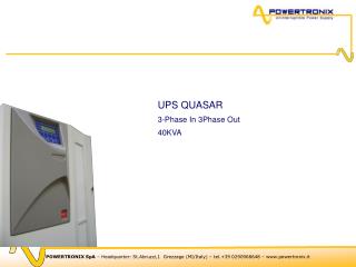 UPS QUASAR 3-Phase In 3Phase Out 40KVA