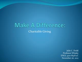 Make A Difference: