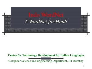 Indo WordNet A WordNet for Hindi