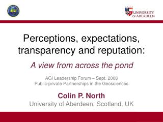 Colin P. North University of Aberdeen, Scotland, UK