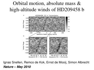 Orbital motion, absolute mass &amp; high-altitude winds of HD209458 b