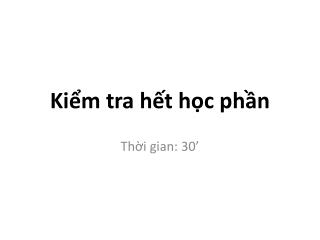 Kiểm tra hết học phần