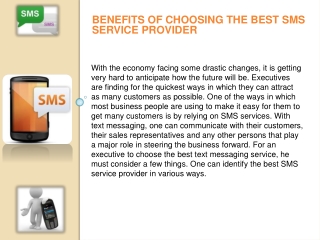 Benefits of choosing the best SMS service provider