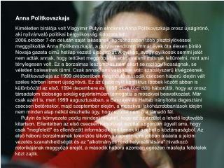Anna Politkovszkaja