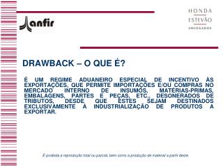 DRAWBACK – O QUE É?