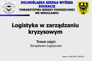 DOLNOŚLĄSKA SZKOŁA WYŻSZA EDUKACJI TOWARZYSTWA WIEDZY POWSZECHNEJ WE WROCŁAWIU