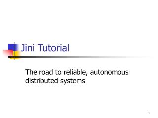 Jini Tutorial