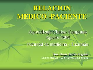 RELACION MEDICO -PACIENTE