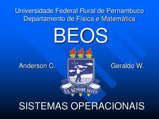 Universidade Federal Rural de Pernambuco Departamento de Física e Matemática