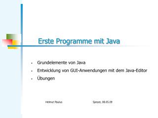 Erste Programme mit Java