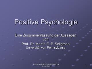 Positive Psychologie
