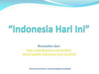 “Indonesia Hari Ini ”