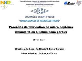 Procédés de fabrication de micro capteurs d’humidité en silicium nano poreux