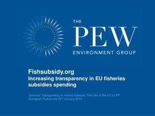 Seminar: Transparency in marine fisheries: The role of the EU’s CFP