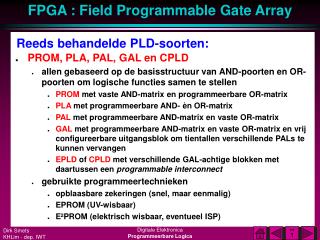 Reeds behandelde PLD-soorten: