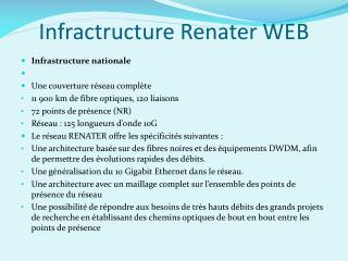 Infractructure Renater WEB