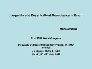 Inequality and Decentralized Governance in Brazil