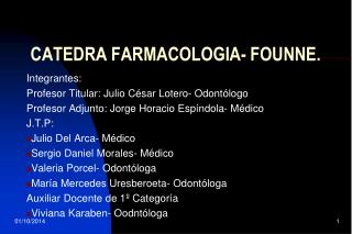 CATEDRA FARMACOLOGIA- FOUNNE.