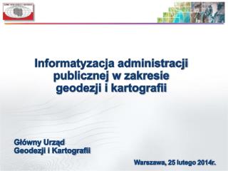 Informatyzacja administracji publicznej w zakresie geodezji i kartografii