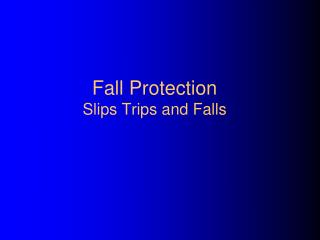 Fall Protection Slips Trips and Falls
