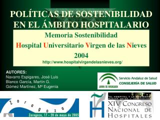 POLÍTICAS DE SOSTENIBILIDAD EN EL ÁMBITO HOSPITALARIO