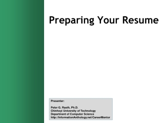 Preparing Your Resume