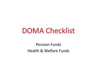 DOMA Checklist