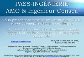 PASS-INGÉNIERIE AMO &amp; Ingénieur Conseil