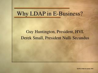 Why LDAP in E-Business?