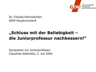 Dr. Claudia Kleinwächter GEW-Hauptvorstand