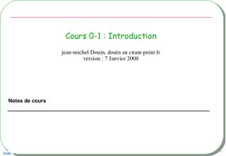Cours 0-1 : Introduction