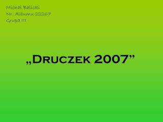 Michał Balicki Nr. Albumu 22267 Grupa III