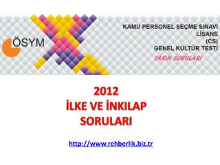 2012 İLKE VE İNKILAP SORULARI