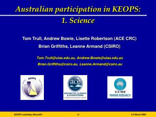 Australian participation in KEOPS: 1. Science