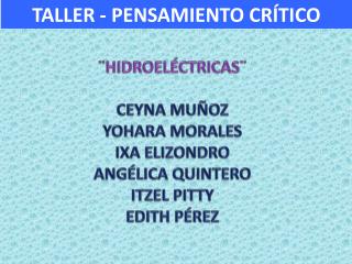 TALLER - PENSAMIENTO CRÍTICO