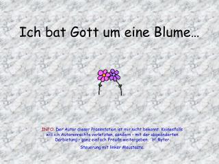 Ich bat Gott um eine Blume…