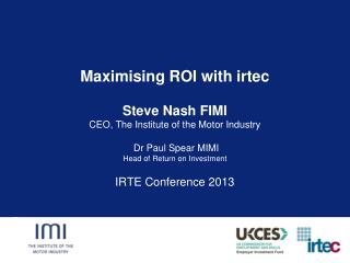 irtec inspection licence ROI study outline